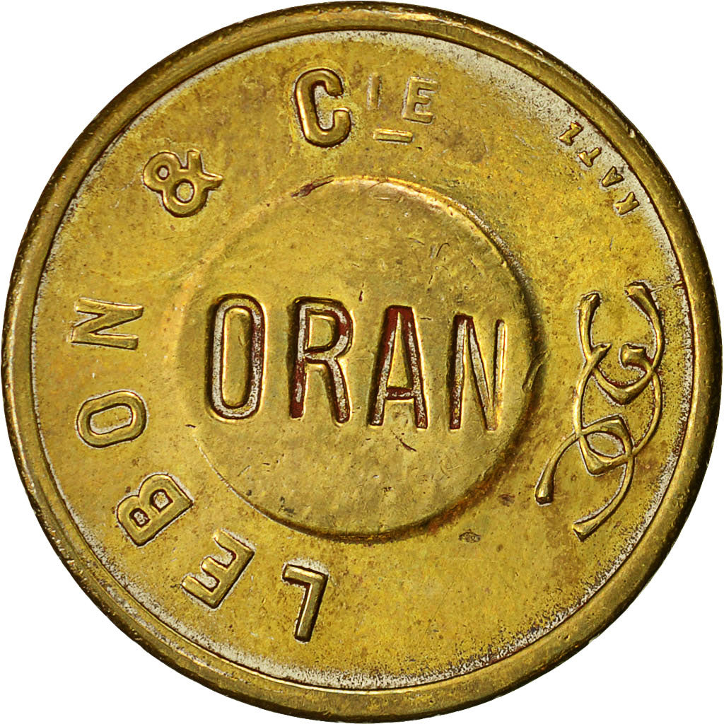 Algeria, Token, Compagnie Lebon, Gaz-Electricité, Coke, EF(40-45), Brass