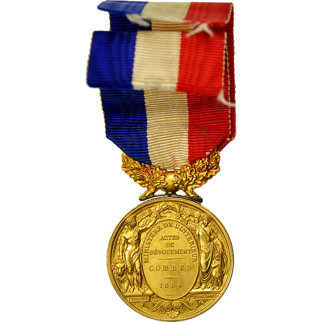 Algeria, Actes de Dévouement, Bélière Cassée, Médaille, 1884, Très bon