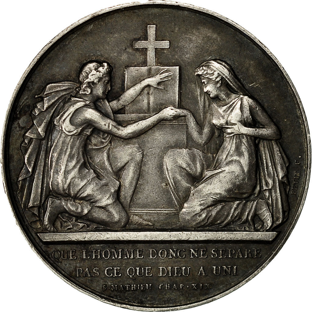 France, Medal, Mariage, Religion, Petit, AU(55-58), Silver