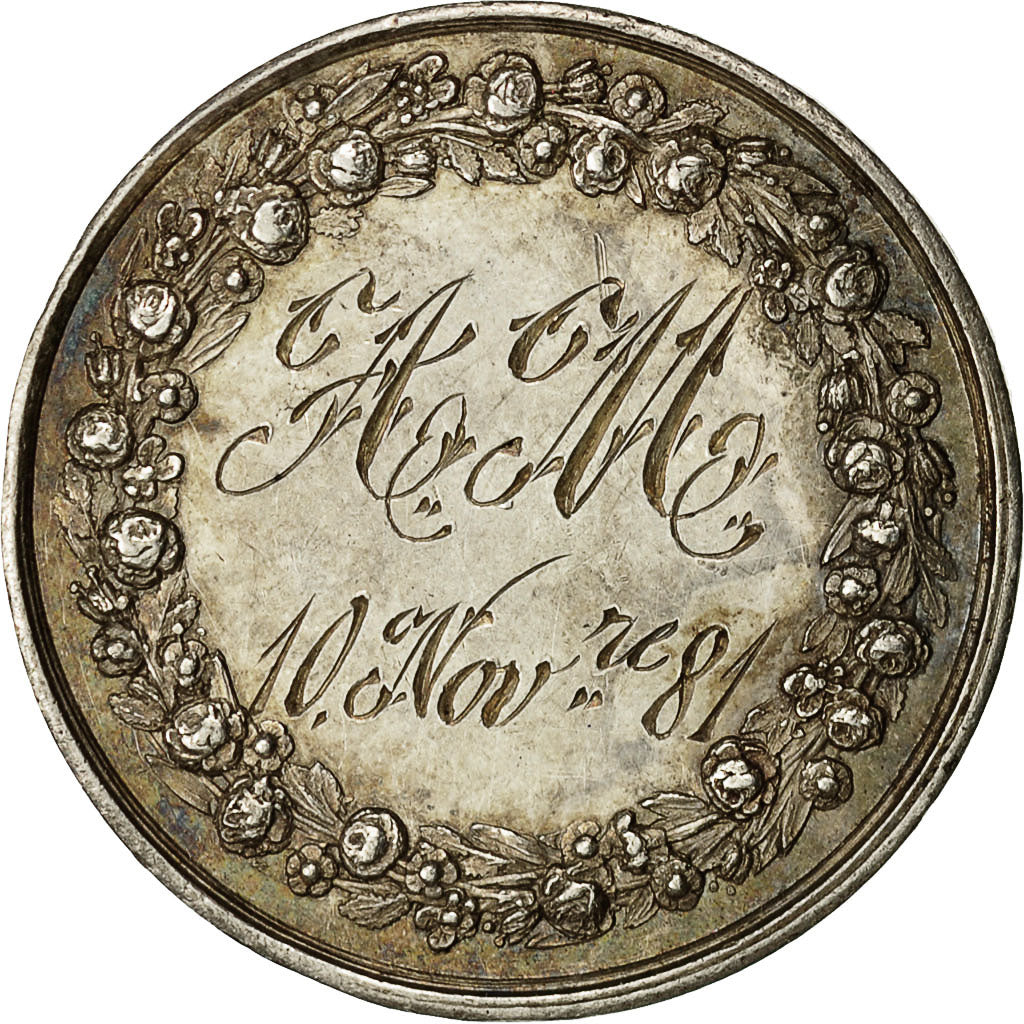 France, Medal, Religion, Mariage Chrétien, 1881, Pingret, AU(55-58), Silver
