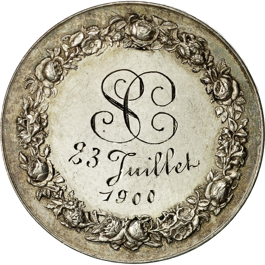 France, Medal, Mariage, Religion, 1900, Montagny, AU(55-58), Silver