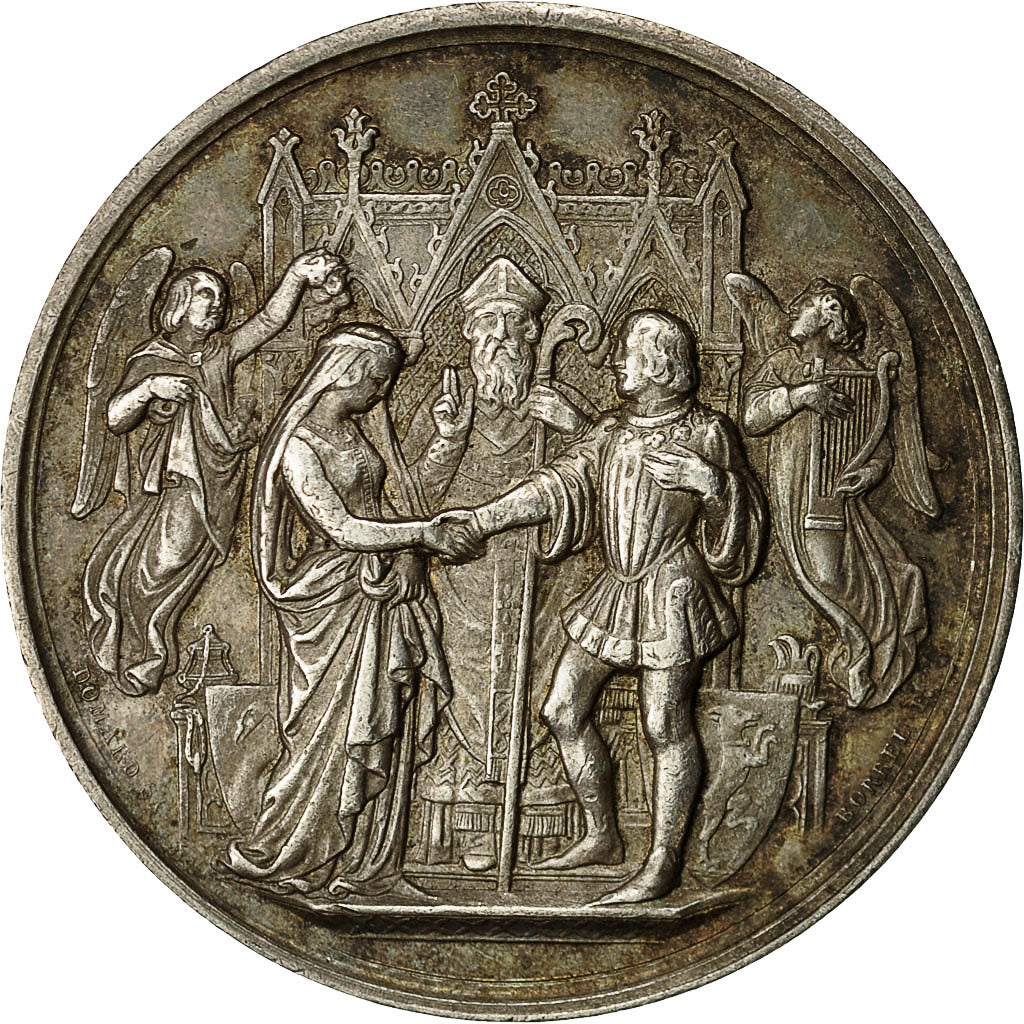 Frankreich, Medaille, Mariage, Religion, Anges, 1878, Borrel, VZ, Silber