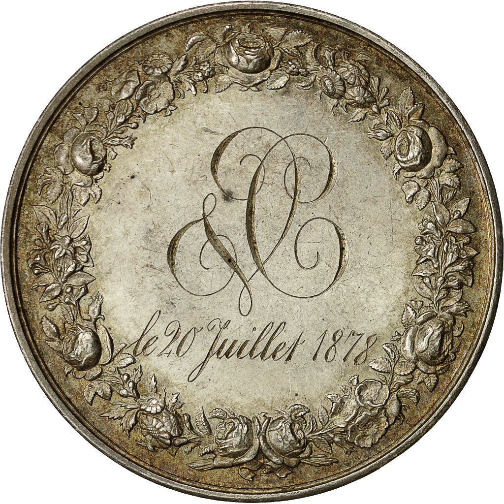 Frankreich, Medaille, Mariage, Religion, Anges, 1878, Borrel, VZ, Silber