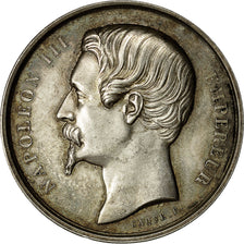 France, Médaille, Napoléon III, Exposition de Rouen, 1859, Caqué, SUP, Argent