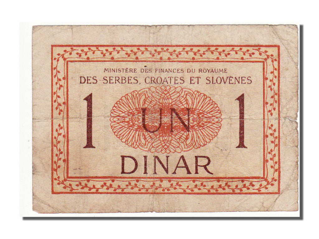 Iugoslavia, 4 Kronen on 1 Dinar, 1919, BB