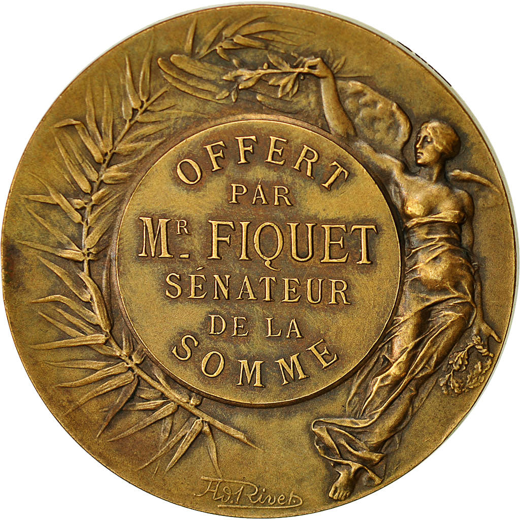 Frankreich, Medaille, Mr Fiquet, Sénateur de la Somme, Marianne, Bottée, SS+