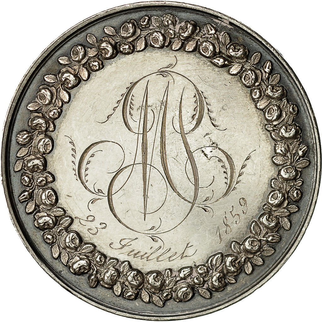 France, Medal, Mariage, La Religion les Unit, 1859, AU(55-58), Silver