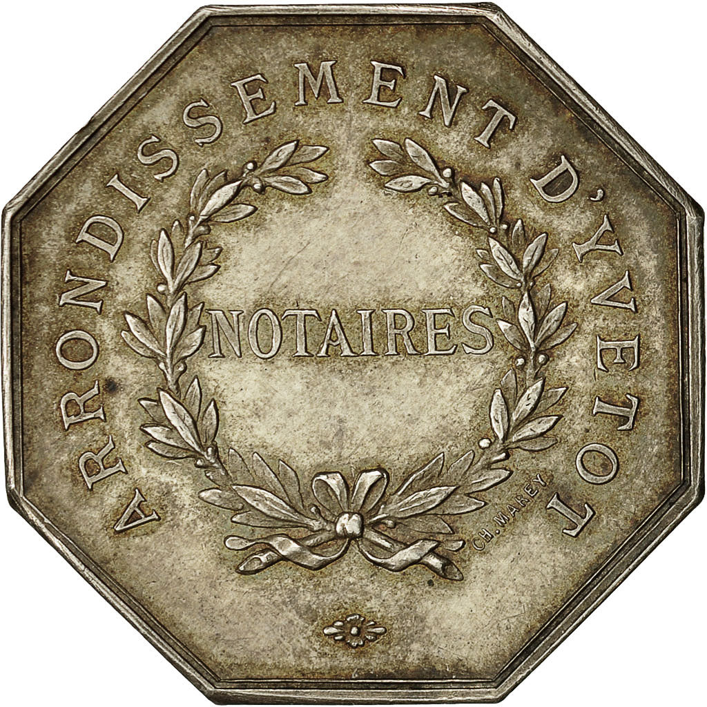 Frankrijk, Token, Notaires de l'Arrondissement d'Yvetot, Marey, ZF+, Zilver