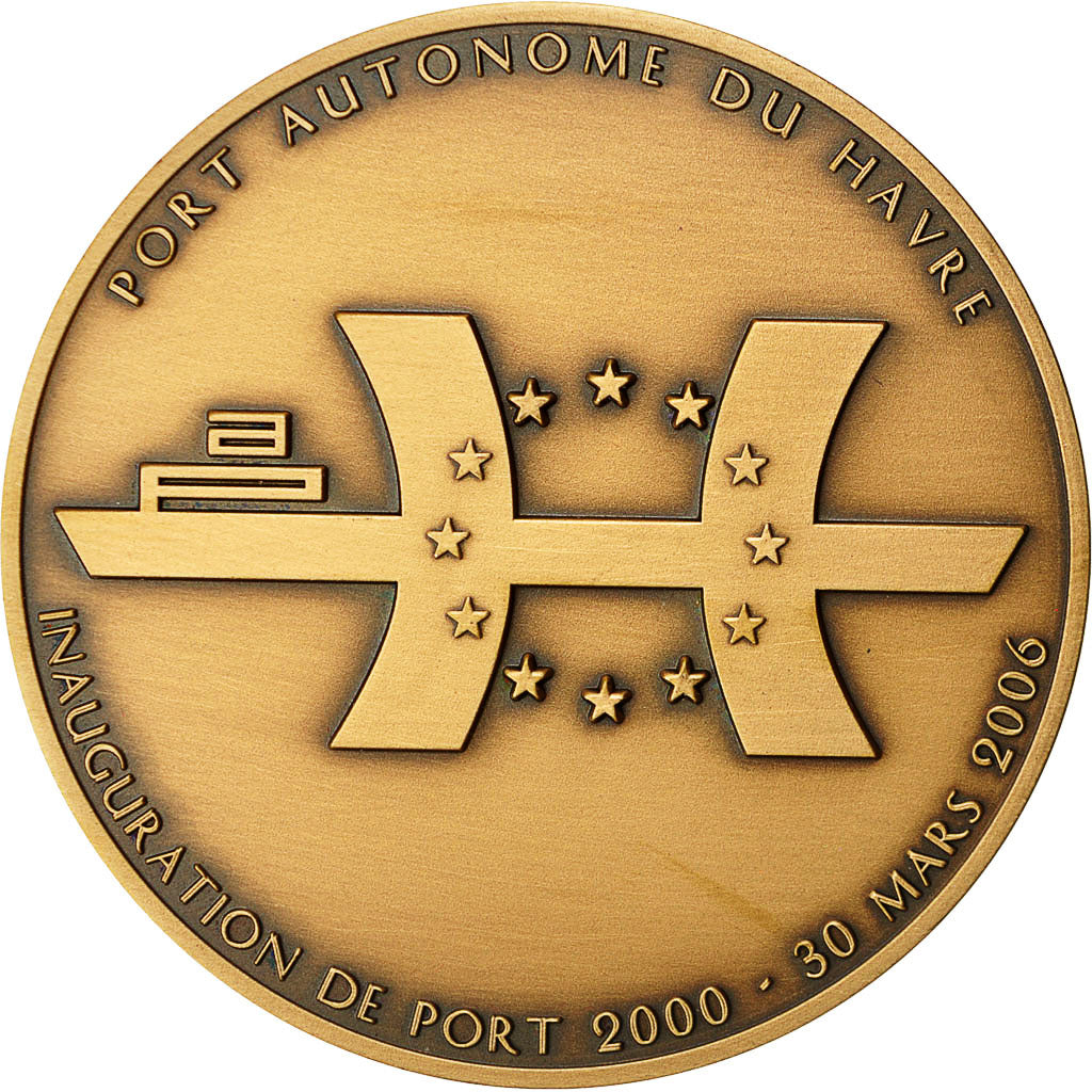 France, Medal, Inauguration de Port 2000, Le Havre, 2006, Pichard, MS(64)