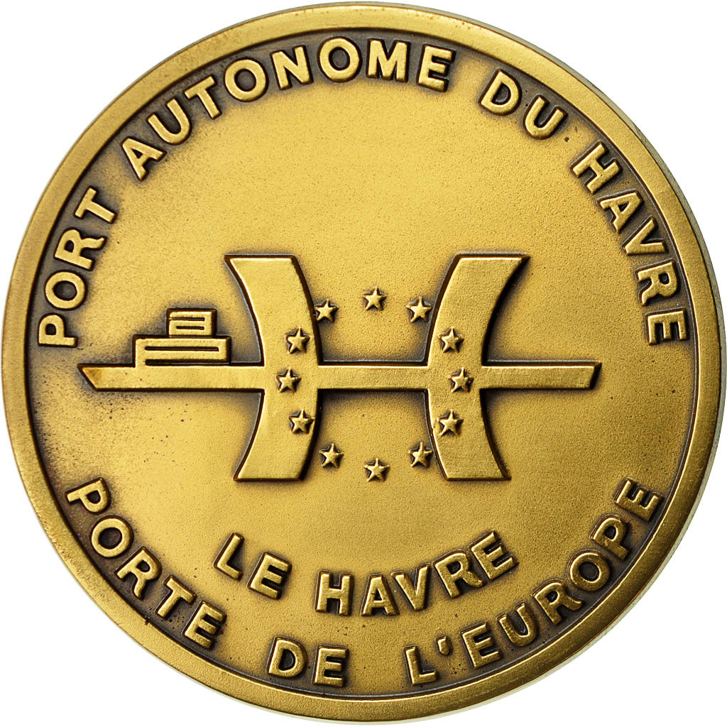 France, Medal, Port Autonome du Havre, Porte de l'Europe, 1993, Pichard, MS(64)