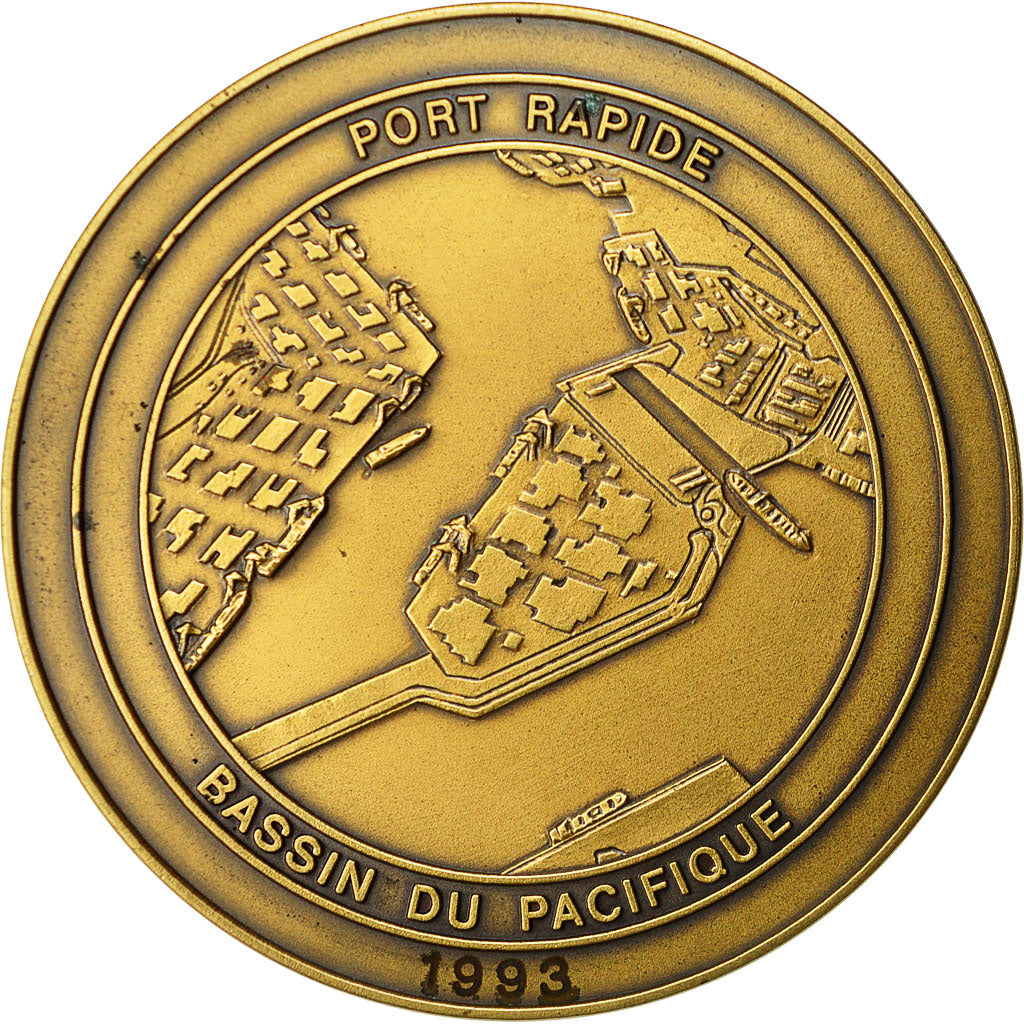Frankreich, Medaille, Port Autonome du Havre, Porte de l'Europe, 1993, Pichard