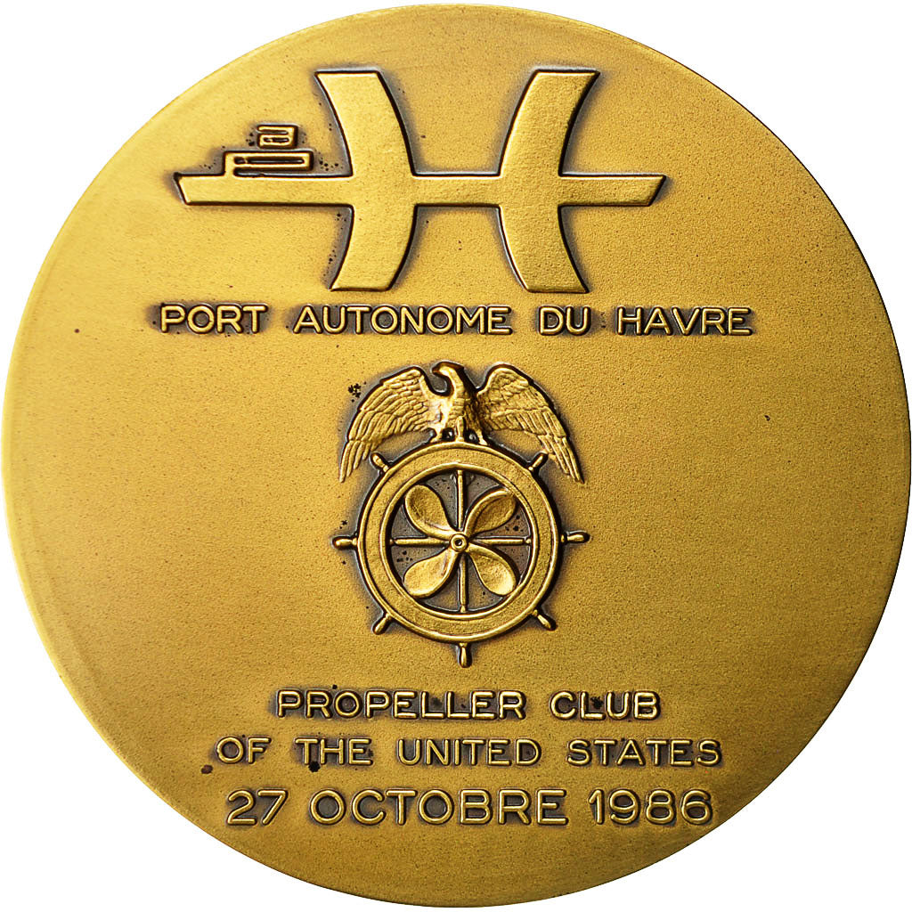France, Médaille, Port du Havre, Propeller Club des Etats-Unis, 1986, Pichard