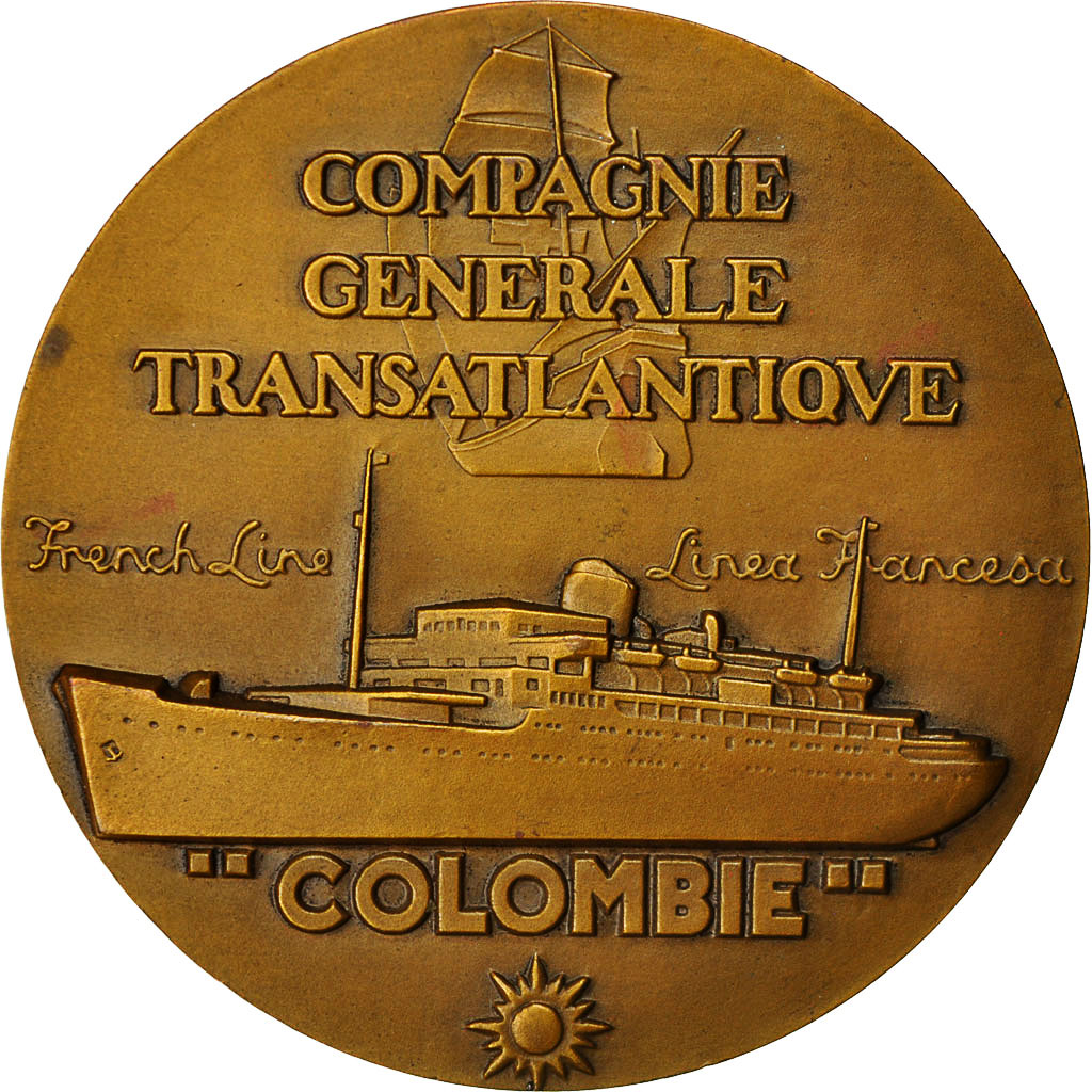 Francia, medalla, Compagnie Générale Transatlantique, Colombie, Renard, EBC+
