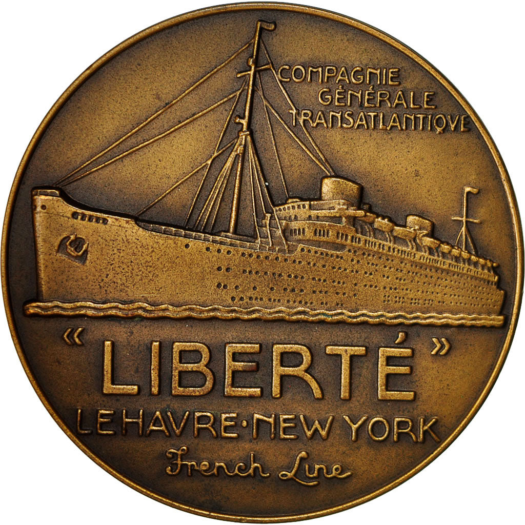 Francia, medalla, Compagnie Générale Transatlantique, Liberté, Vernon, MBC+