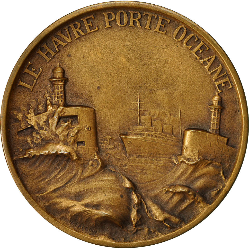 Francia, medaglia, Le Havre, Porte Océane, 1958, Saladin, SPL-, Bronzo