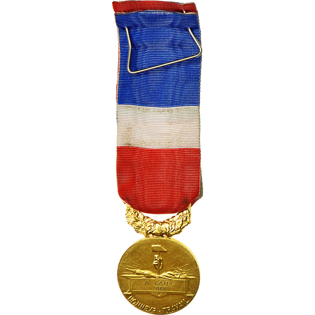 France, Médaille d'honneur du travail, Médaille, 2008, Excellent Quality, Gilt