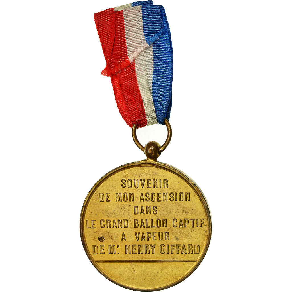 France, Médaille, Ascension en Ballon Captif à Vapeur, Panorama de Paris