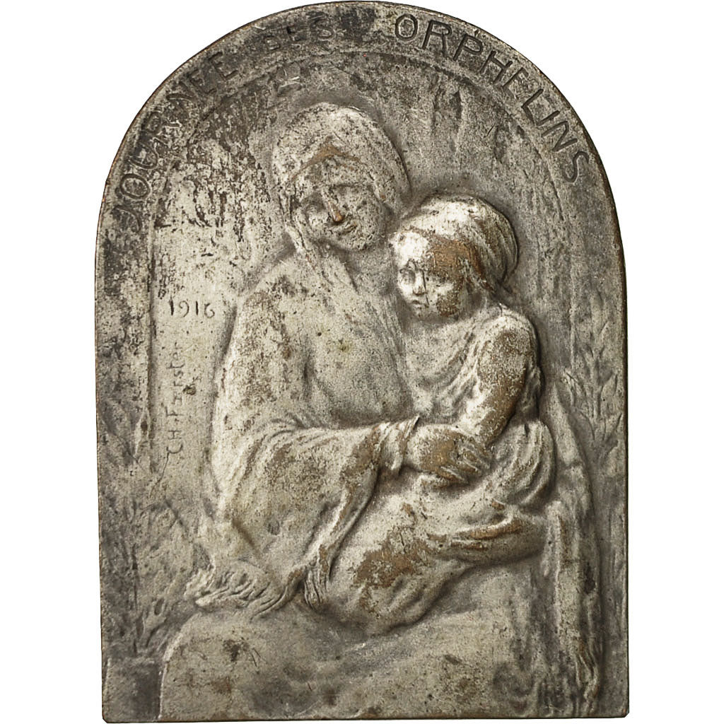 France, Medal, Journées des Orphelins, 1916, VF(20-25), Silvered bronze