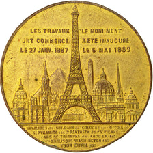 Francia, medaglia, Souvenir de mon Ascension à la Tour Eiffel, 1889, MB+, Rame