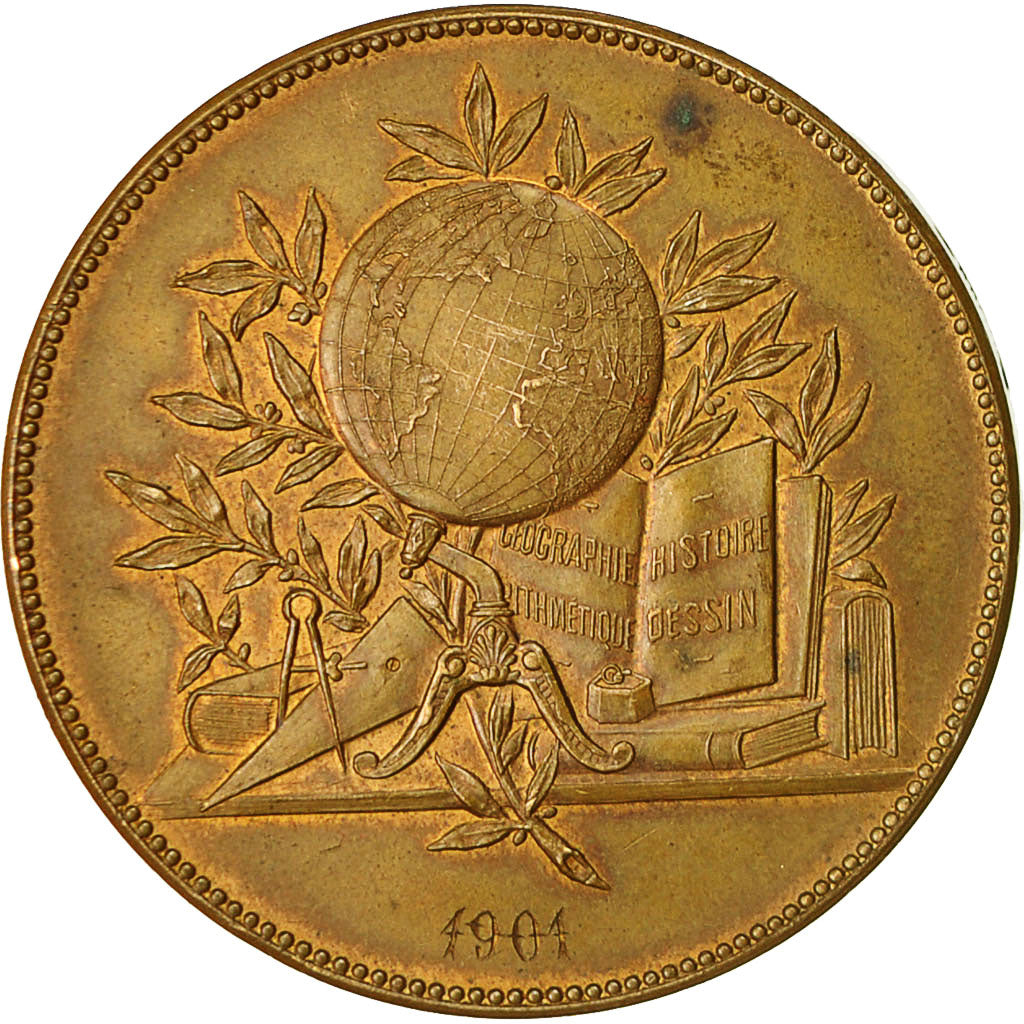 France, Medal, Oeuvre de l'Encouragement à l'Etude, 1901, AU(55-58), Bronze
