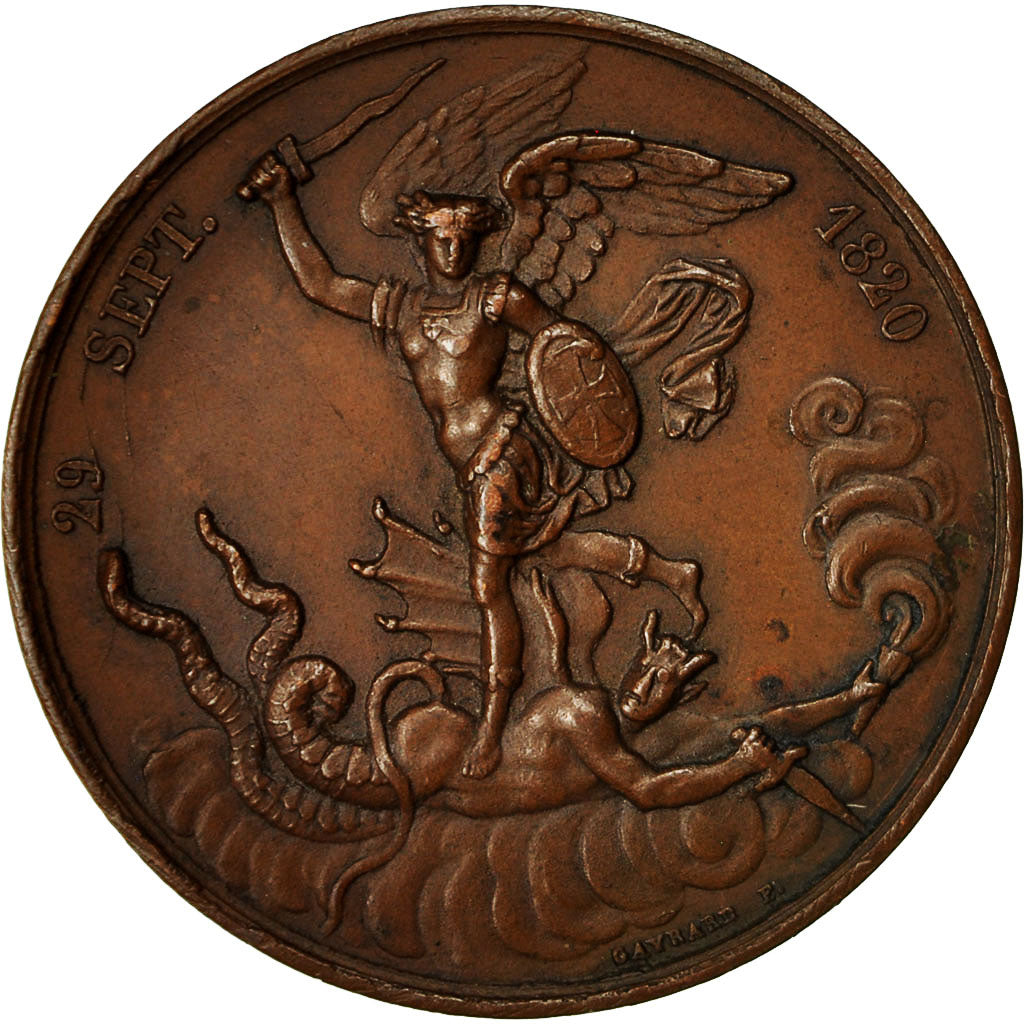France, Médaille, Naissance d'Henri V, 1820, Gayrard, TTB+, Bronze