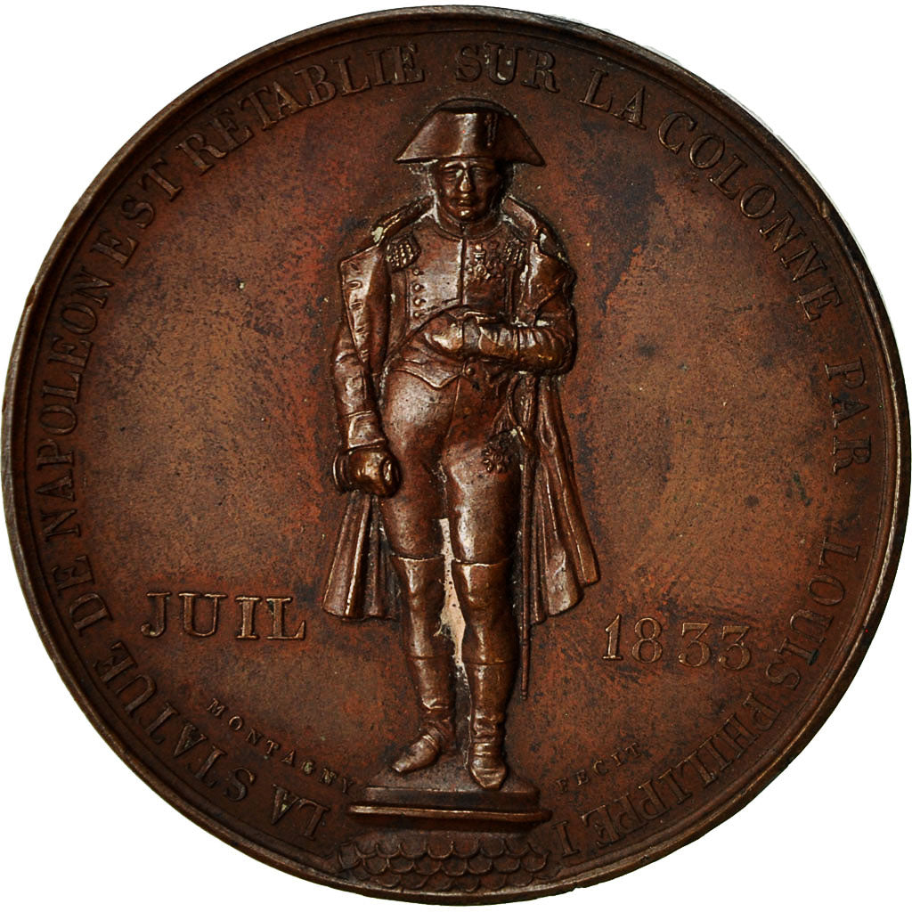 Frankreich, Medaille, Louis Philippe Ier, Rétablissement de la Statue de