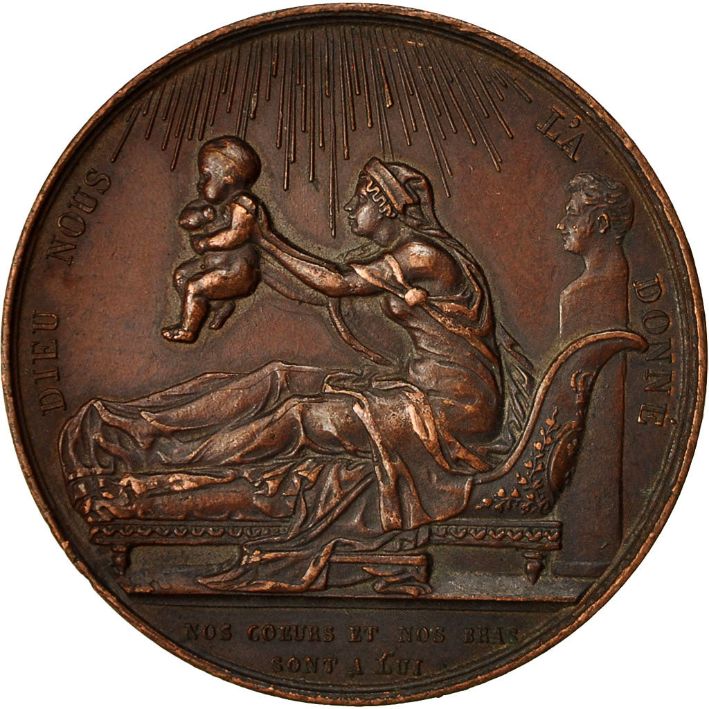 Frankrijk, Medaille, Naissance d'Henri V, 1820, Gayrard, ZF+, Bronze