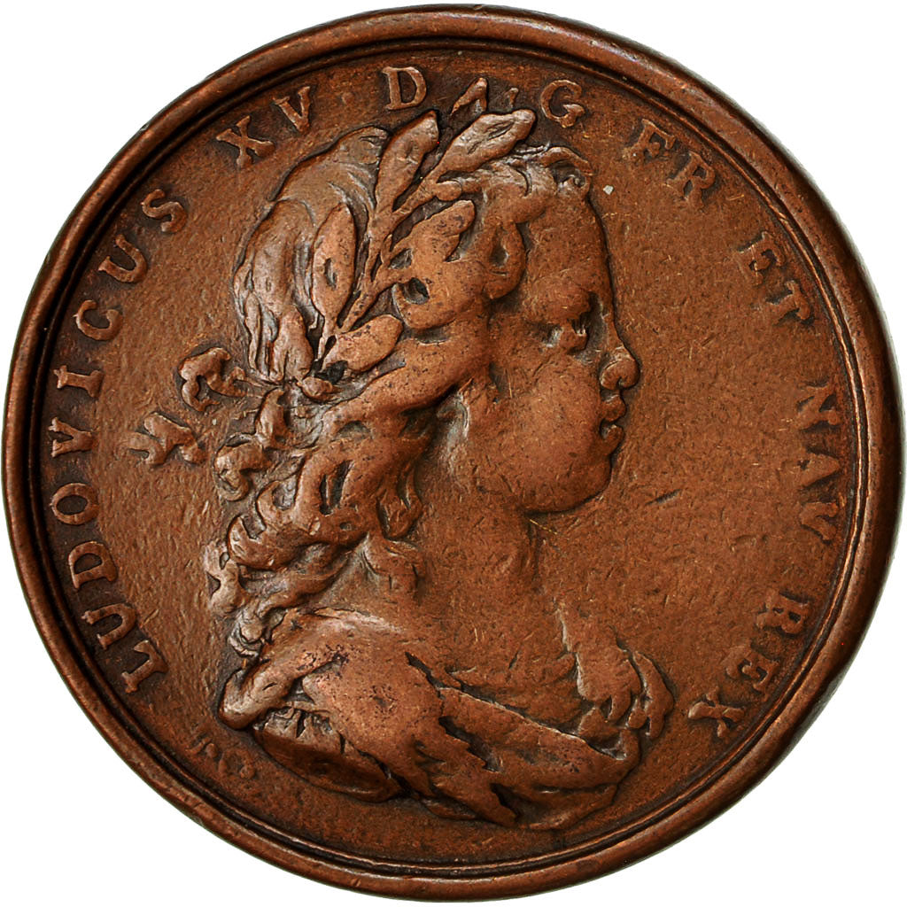 Francia, medalla, Visite du Roi Louis XV à la Monnaie des Médailles, 1719
