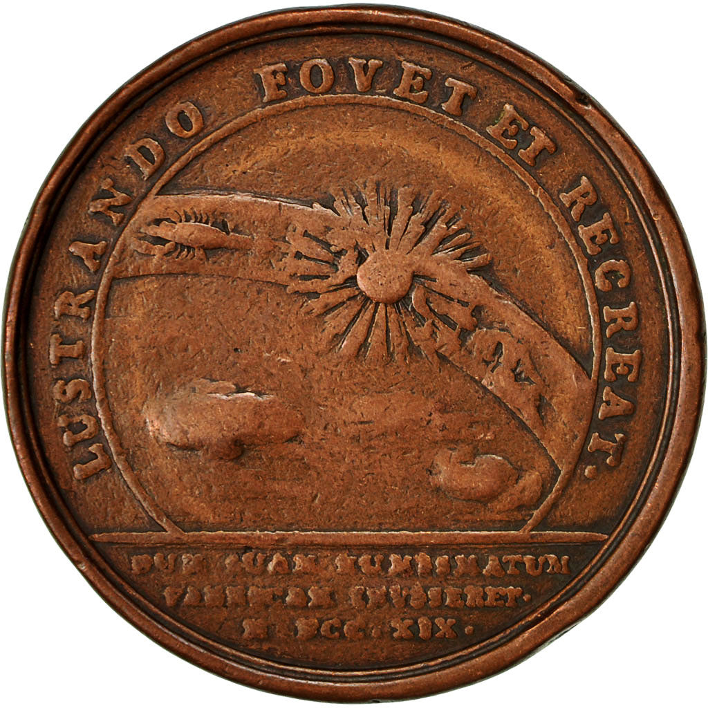 Francia, medalla, Visite du Roi Louis XV à la Monnaie des Médailles, 1719