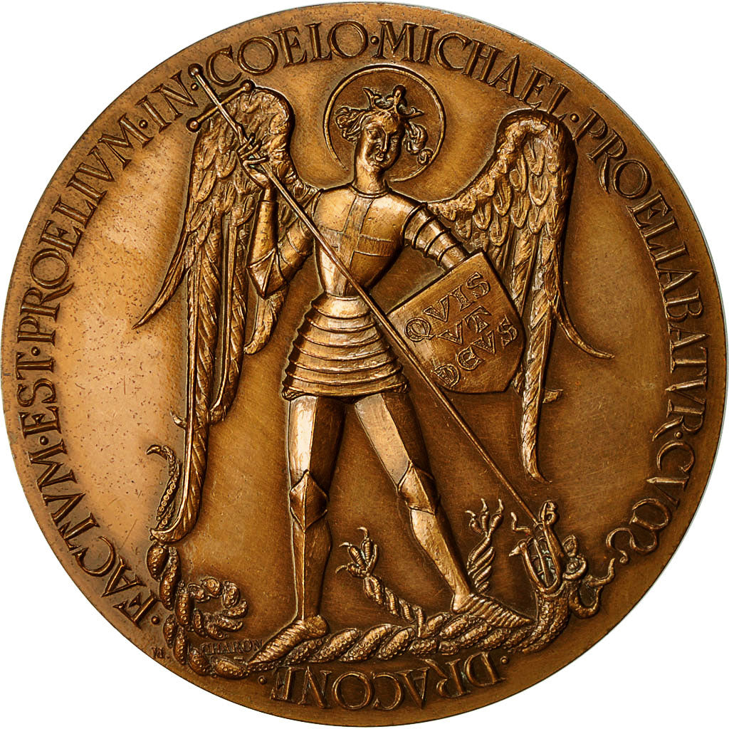 Francia, medaglia, Mont Saint Michel, Millénaire Monastique, 1964, Charon, SPL