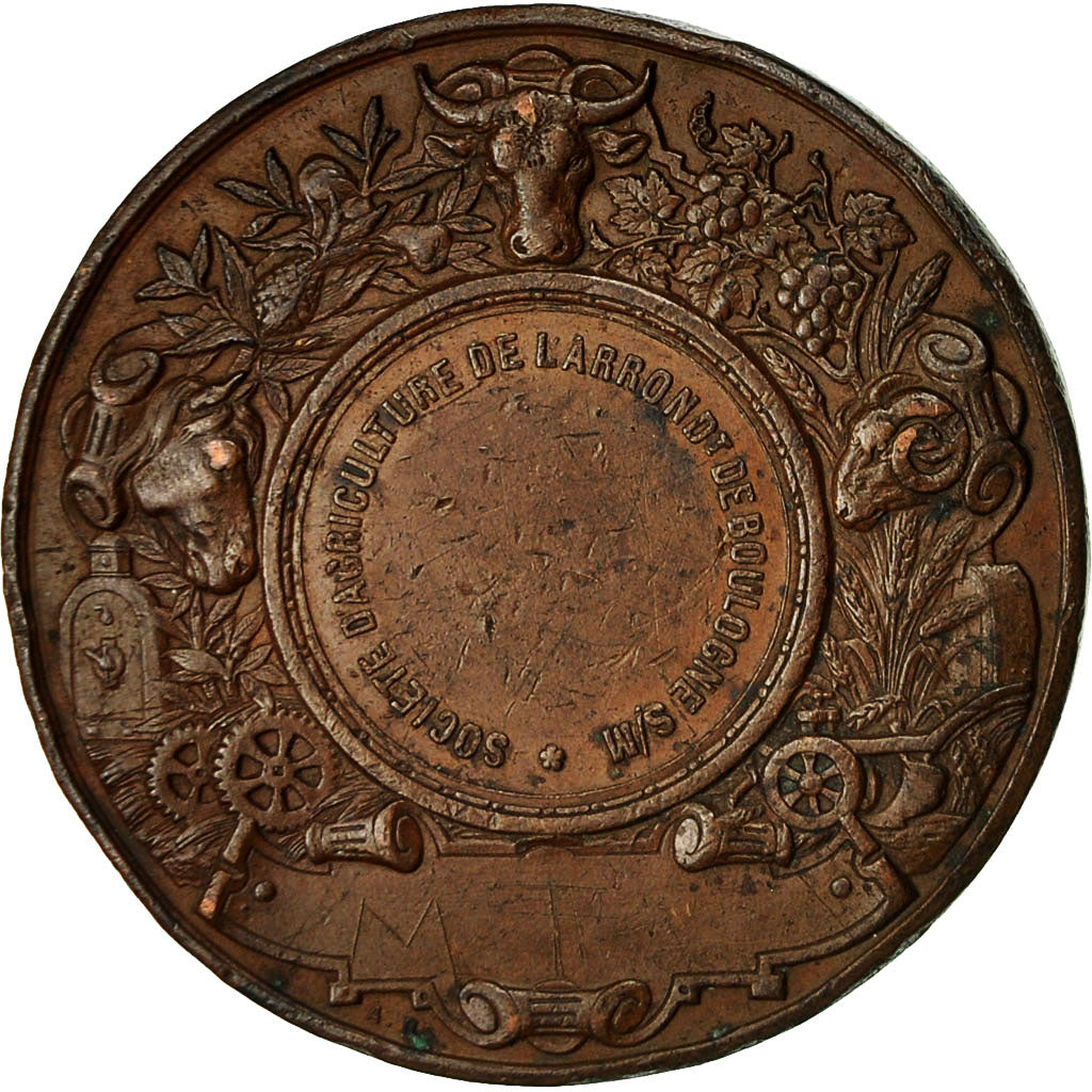France, Medal, Société d'Agriculture de Boulogne sur mer, Desaide, VF(30-35)