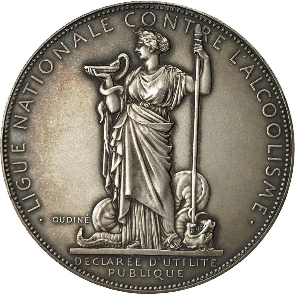 France, Médaille, Ligue Nationale contre l'Alcoolisme, 1905, Oudiné, SUP+