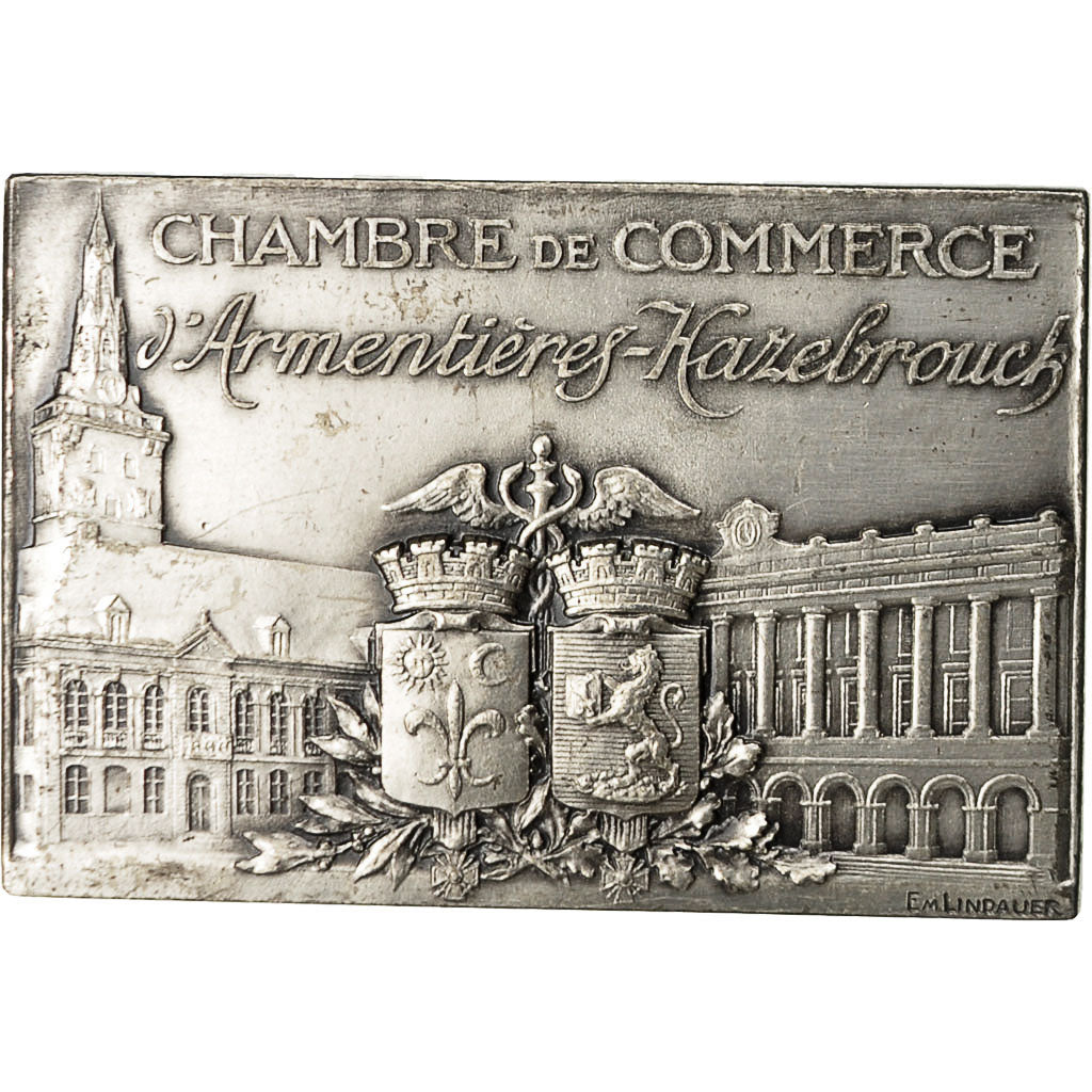 France, Médaille, Chambre de Commerce d'Armentières, Industrie Textile, 1979