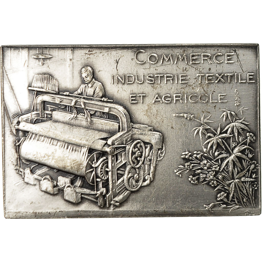 France, Médaille, Chambre de Commerce d'Armentières, Industrie Textile, 1979