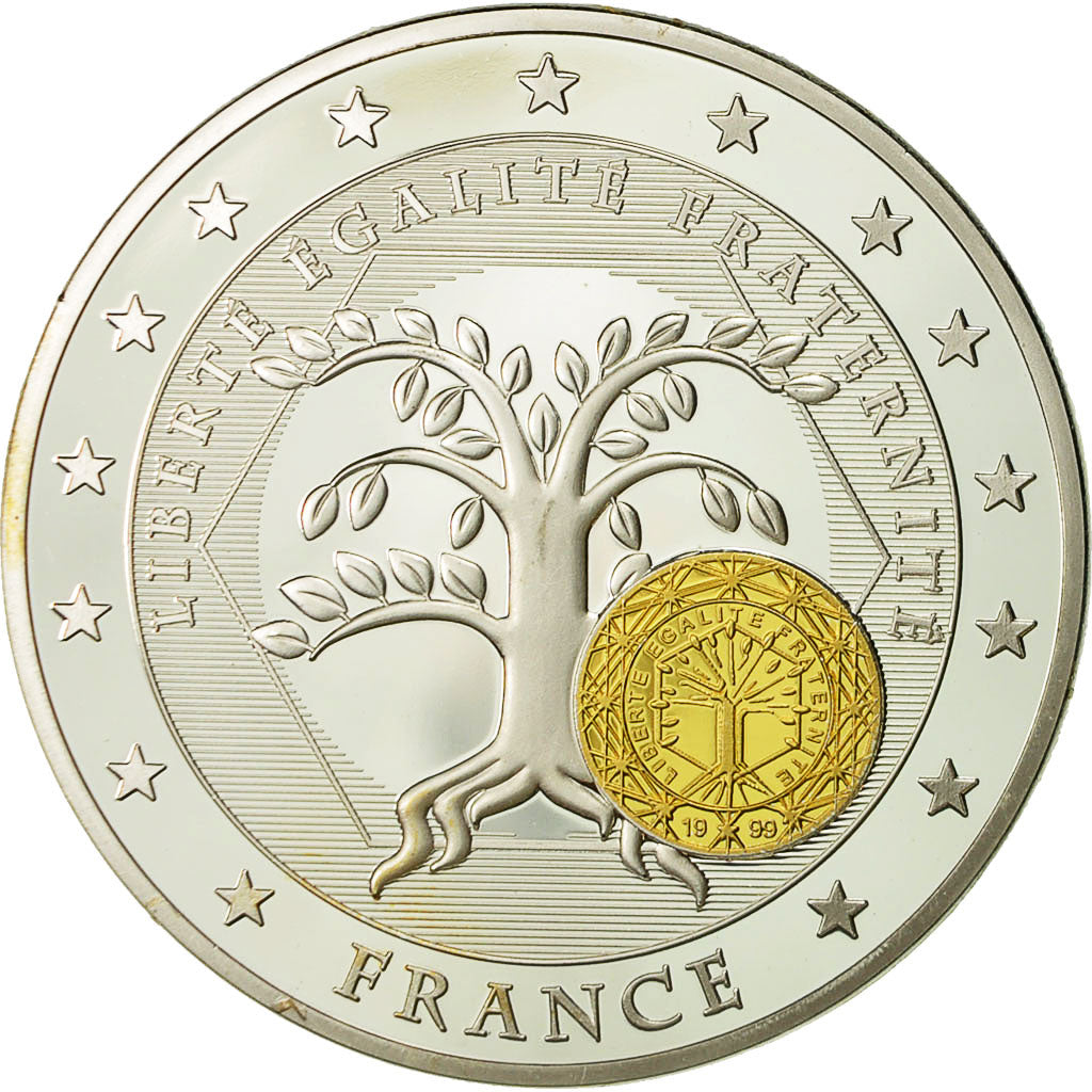 France, Médaille, 10 Ans de l'Europe, France, SPL+, Cuivre plaqué Argent