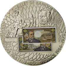 France, Medal, En Mémoire d'une Monnaie,  5 Francs Louis Pasteur, MS(64)
