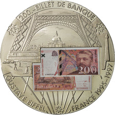 France, Medal, En Mémoire d'une Monnaie,  200 Francs Gustave Eiffel, MS(64)