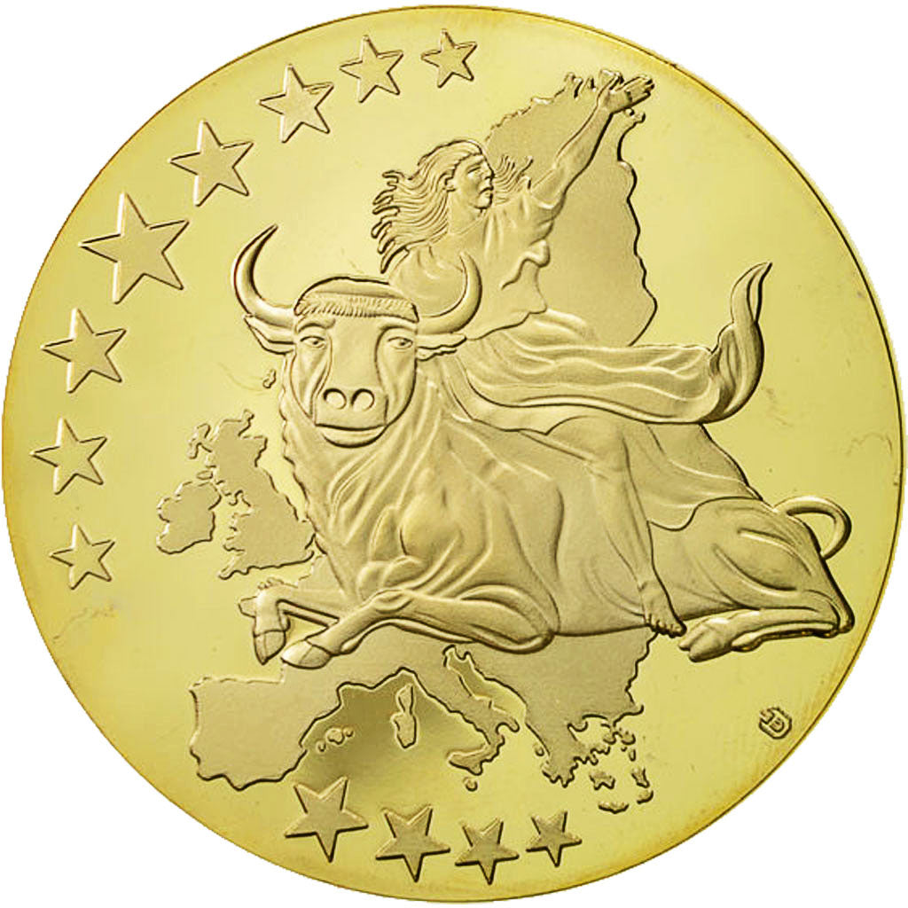 France, Medal, Monnaie Européenne, Billet de 100 Euro, MS(64), Copper Gilt