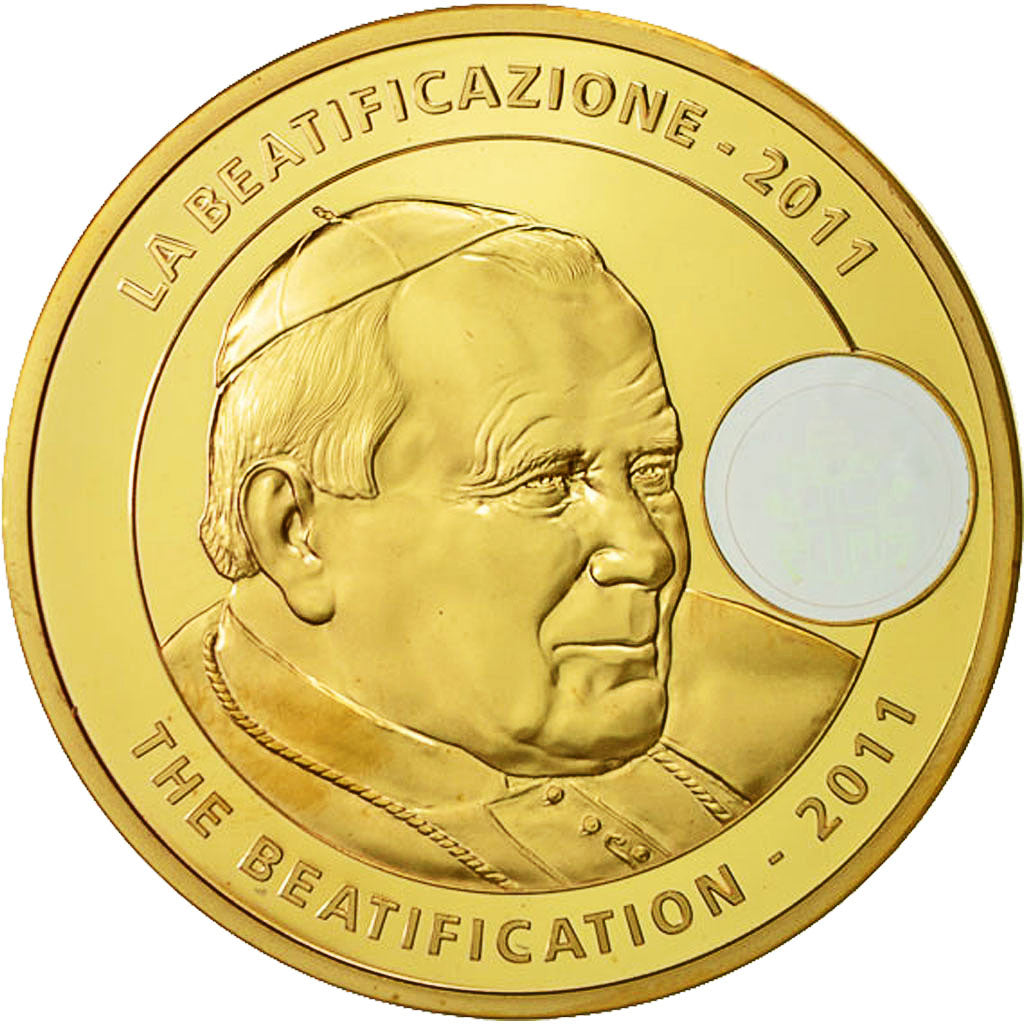 Vaticano, medaglia, La Béatification de jean-Paul II, 2011, SPL+, Rame dorato