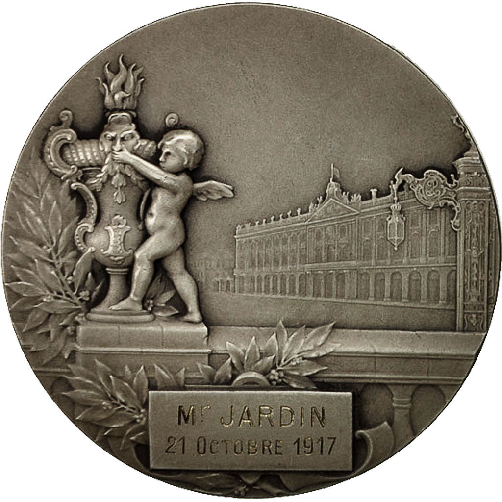 France, Medal, Ville de Nancy, 1917, Bussière, AU(55-58), Silver