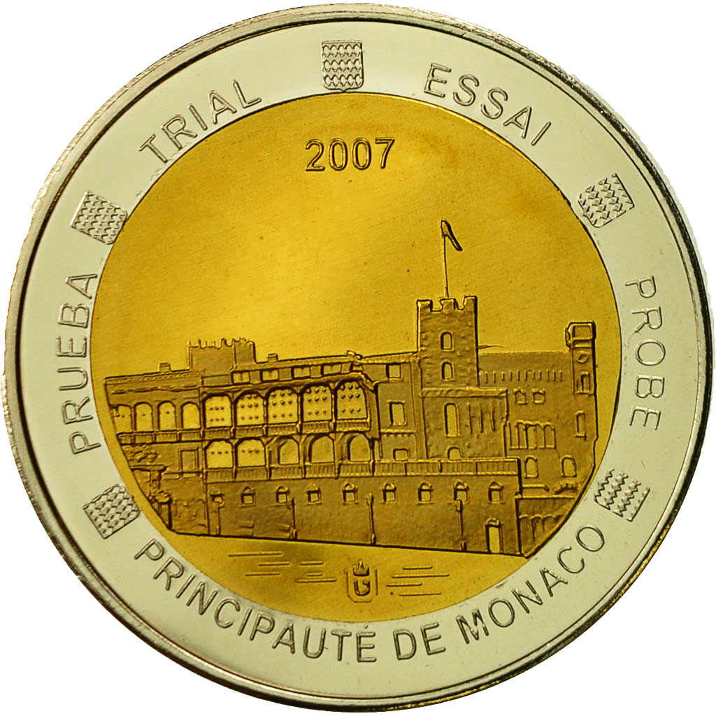 France, Médaille, 10 Euro Essai, Principauté de Monaco, 2007, SPL+, Cuivre