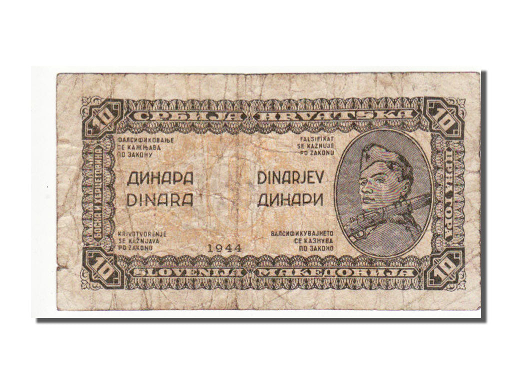 Yugoslavia, 10 Dinara, 1944, KM #50b, VF(30-35)