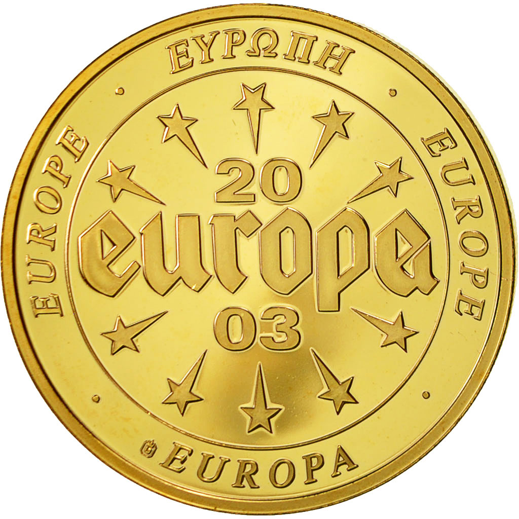 Francia, medaglia, L'Europe, 500 Sakala, Estonie, 2003, SPL+, Rame dorato
