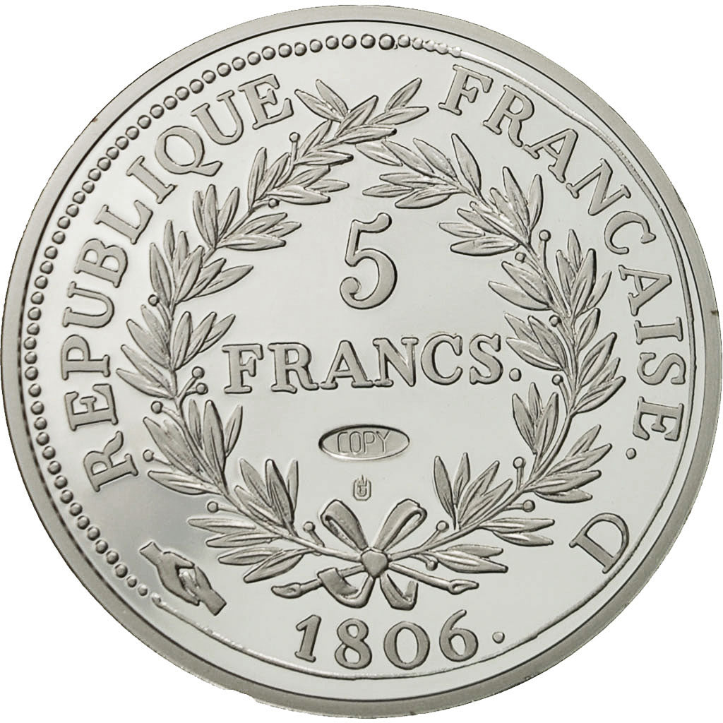 France, Medal, REproduction de la 5 Francs Napoléon 1806 D, MS(64), Copper