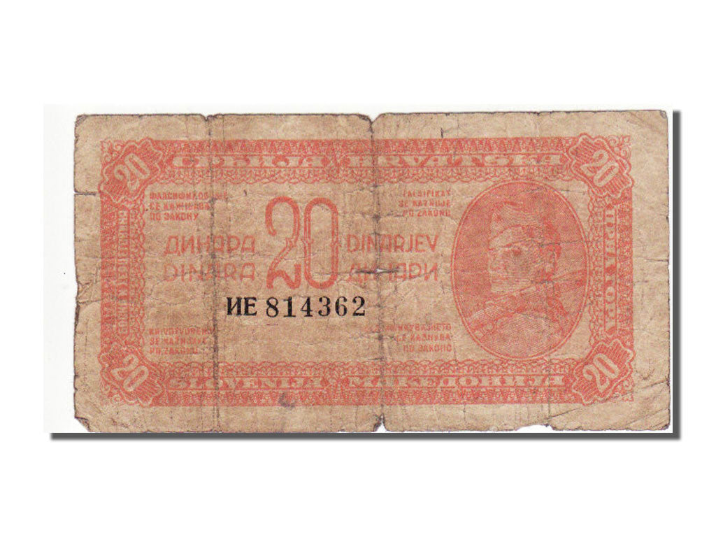 Biljet, Joegoslaviëe, 20 Dinara, 1944, TB