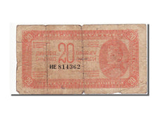 Billet, Yougoslavie, 20 Dinara, 1944, TB