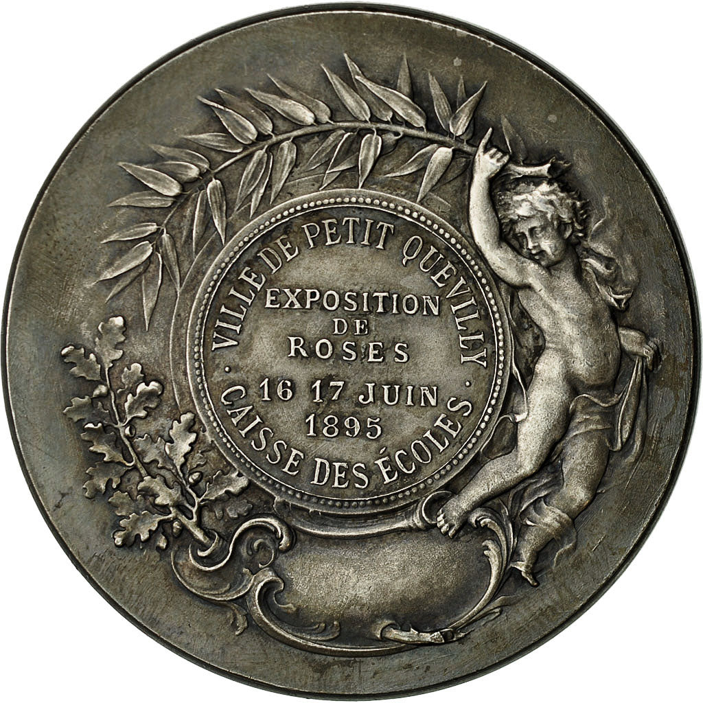 France, Medal, Ville de Petit Quévilly, Caisse des Ecoles, 1895, Rivet