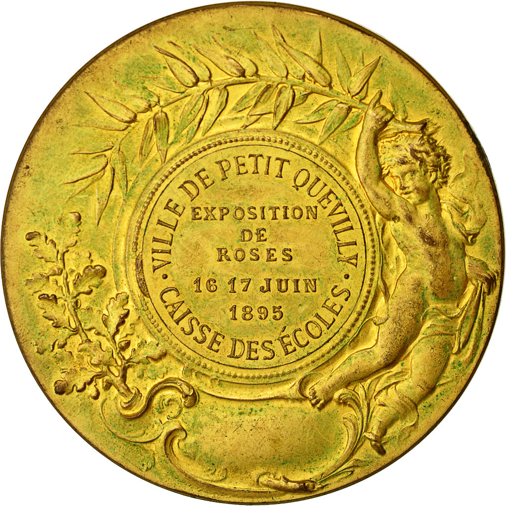 France, Medal, Ville de Petit Quévilly, Caisse des Ecoles, 1895, Rivet