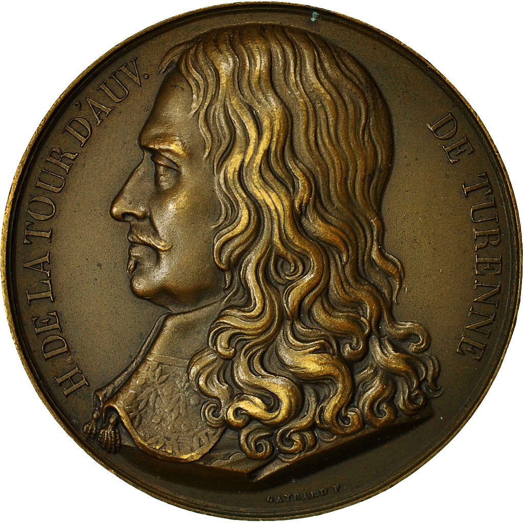 France, Medal, A Turenne, Bataille de Turckeim, 1932, Gayrard, AU(55-58), Bronze