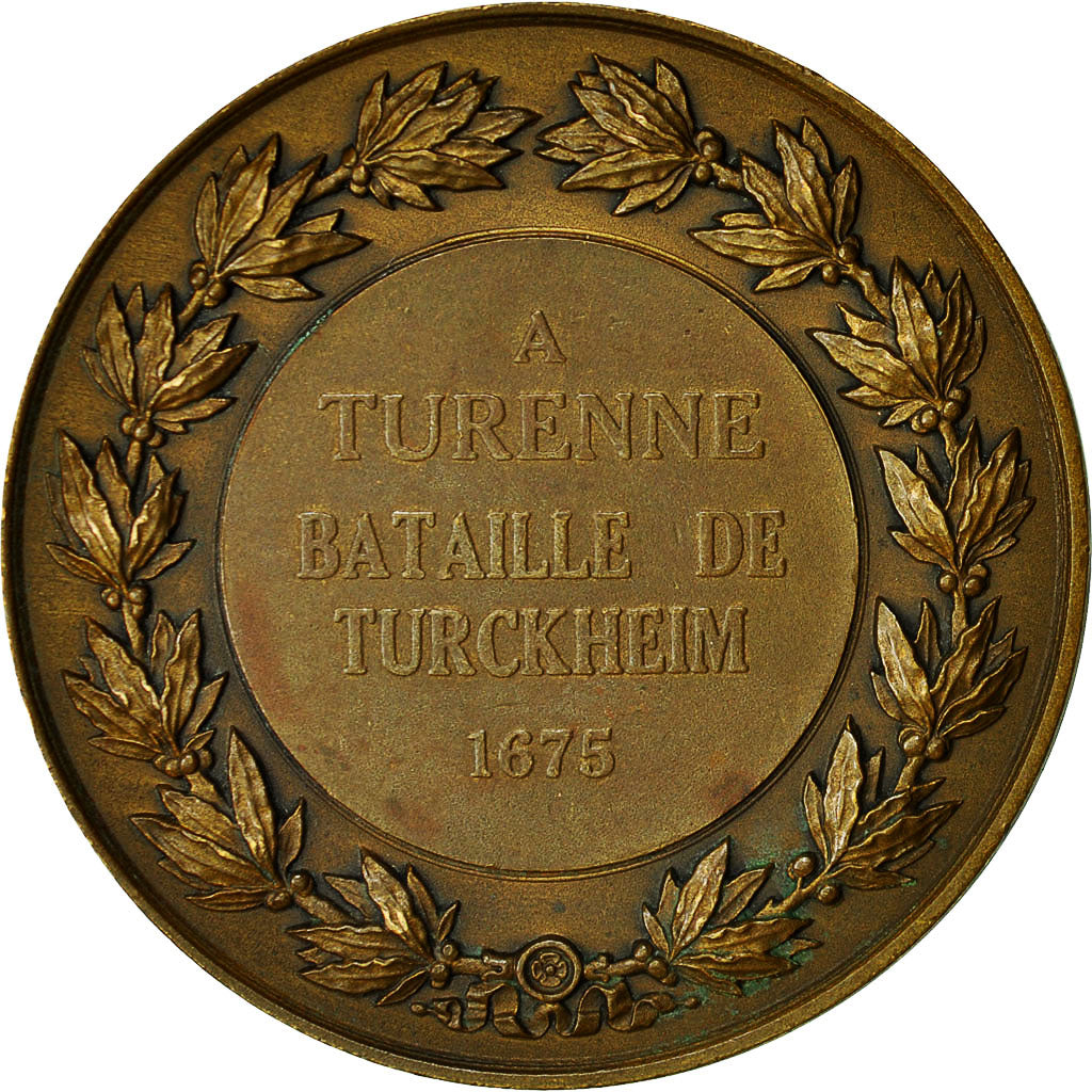 France, Medal, A Turenne, Bataille de Turckeim, 1932, Gayrard, AU(55-58), Bronze